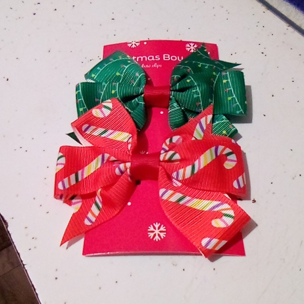 2-PC Christmas Bows (Red & Green)